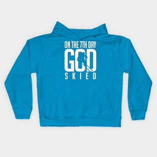 On the 7th day god skied (white) Kids Hoodie